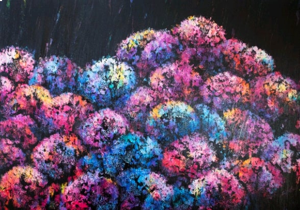Main work "Rain03" Size: 652 x 910mm Price: 550,000 yen (tax included) Oil, acrylic