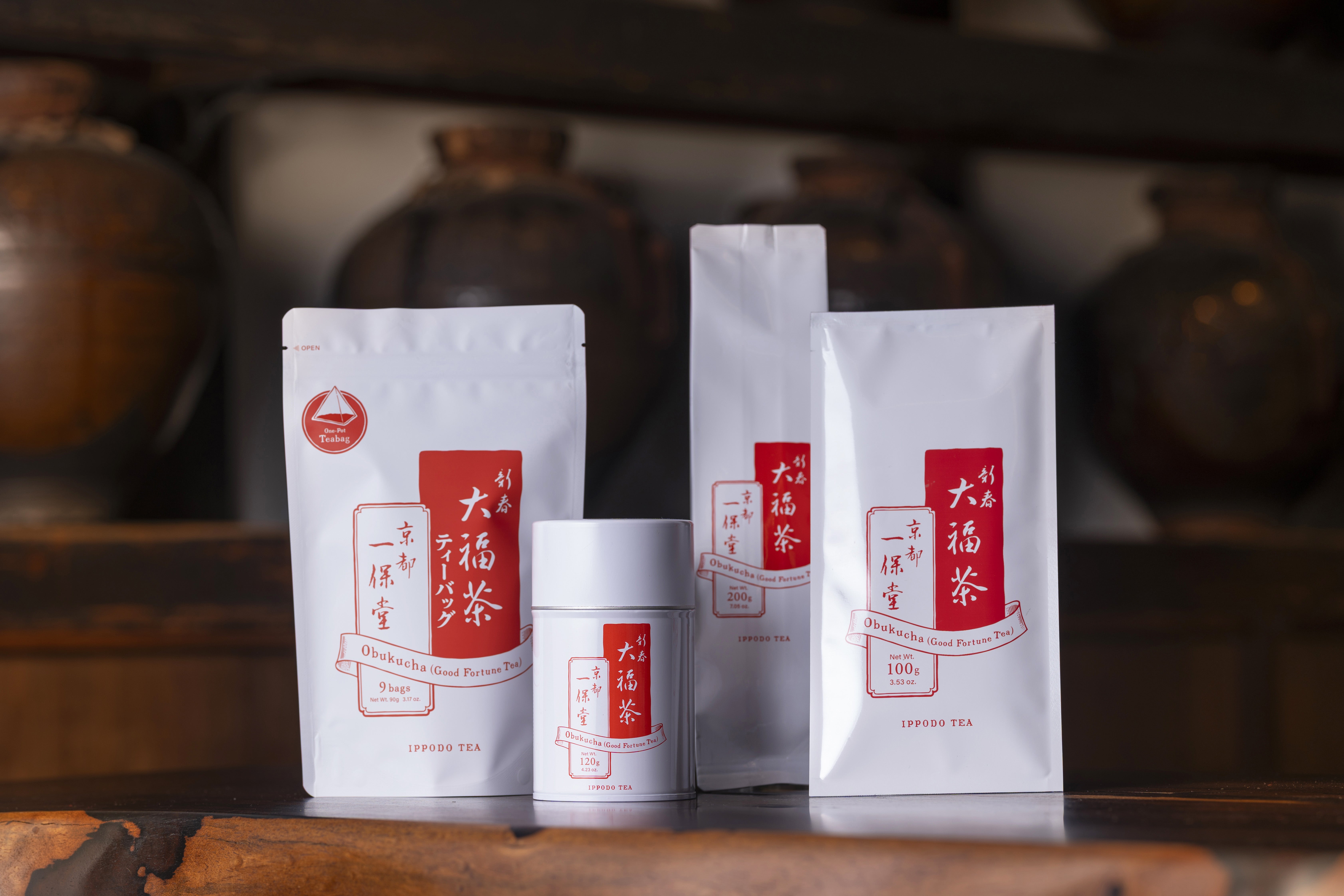 「大福茶100ｇ袋」税込756円、「三角茶袋大福茶9袋入」税込1188円、ほか