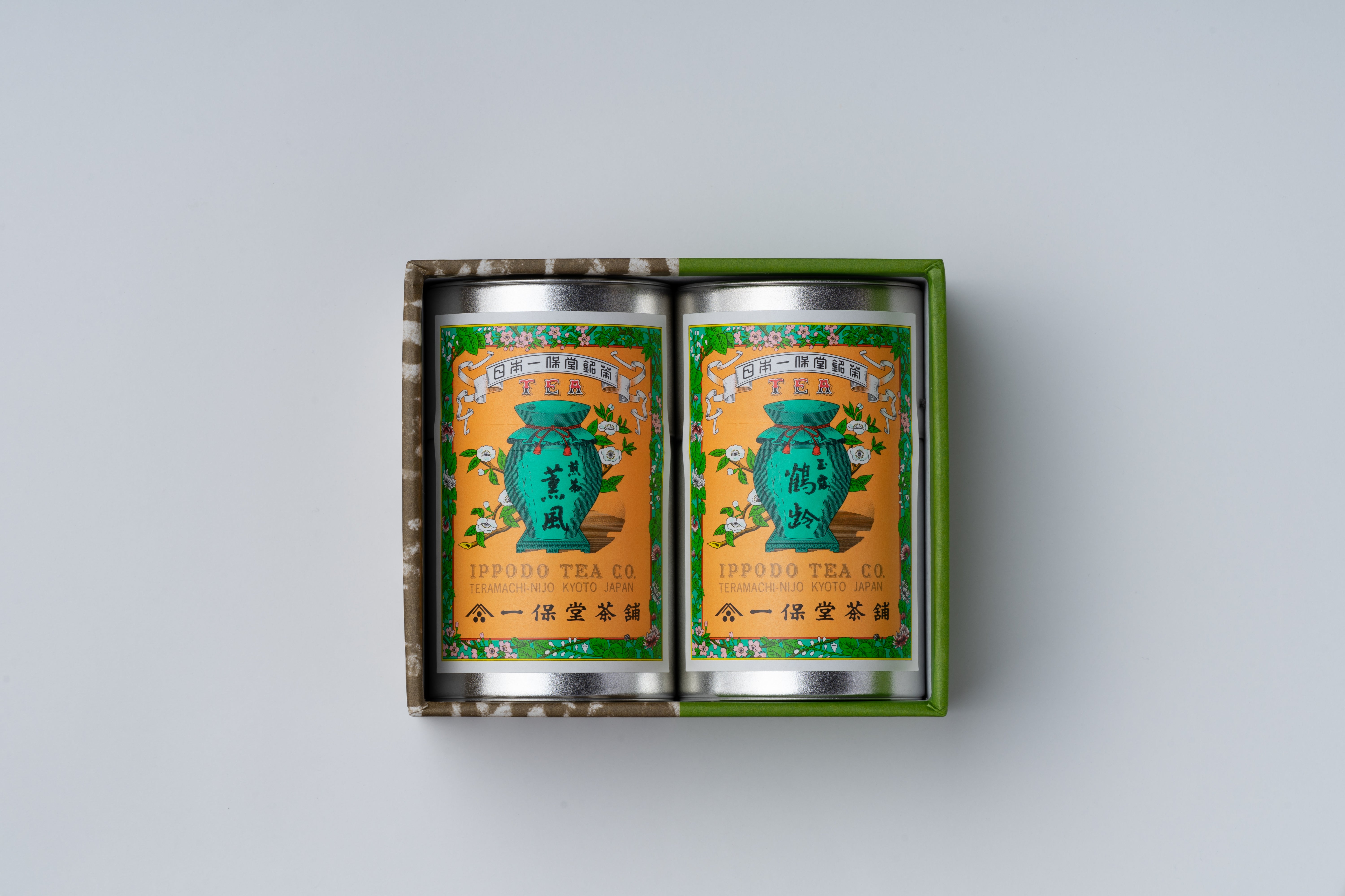 Gyokuro "Kakurei" and Sencha "Kunpu" small can set: ¥5,400 (tax included)